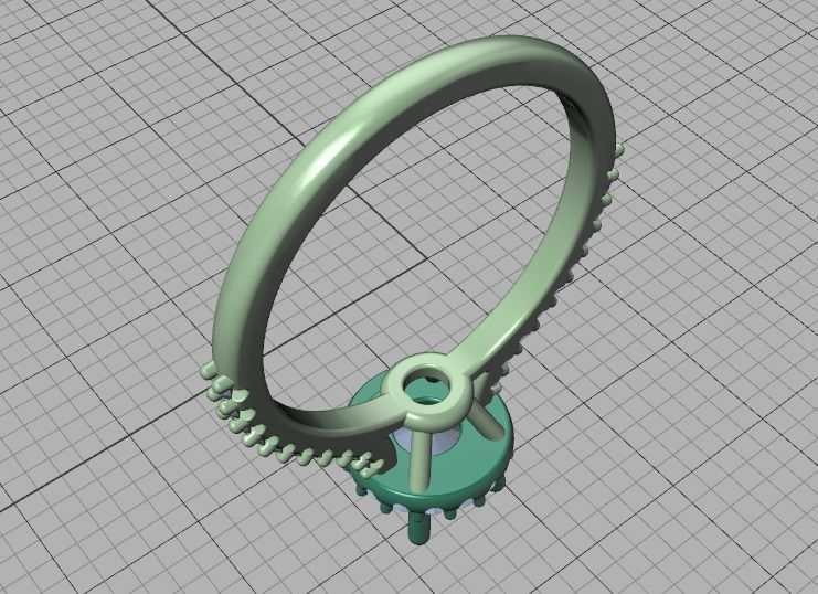 Engagement Ring Round Halo 80 pointer stone 3D model 3D print model_39