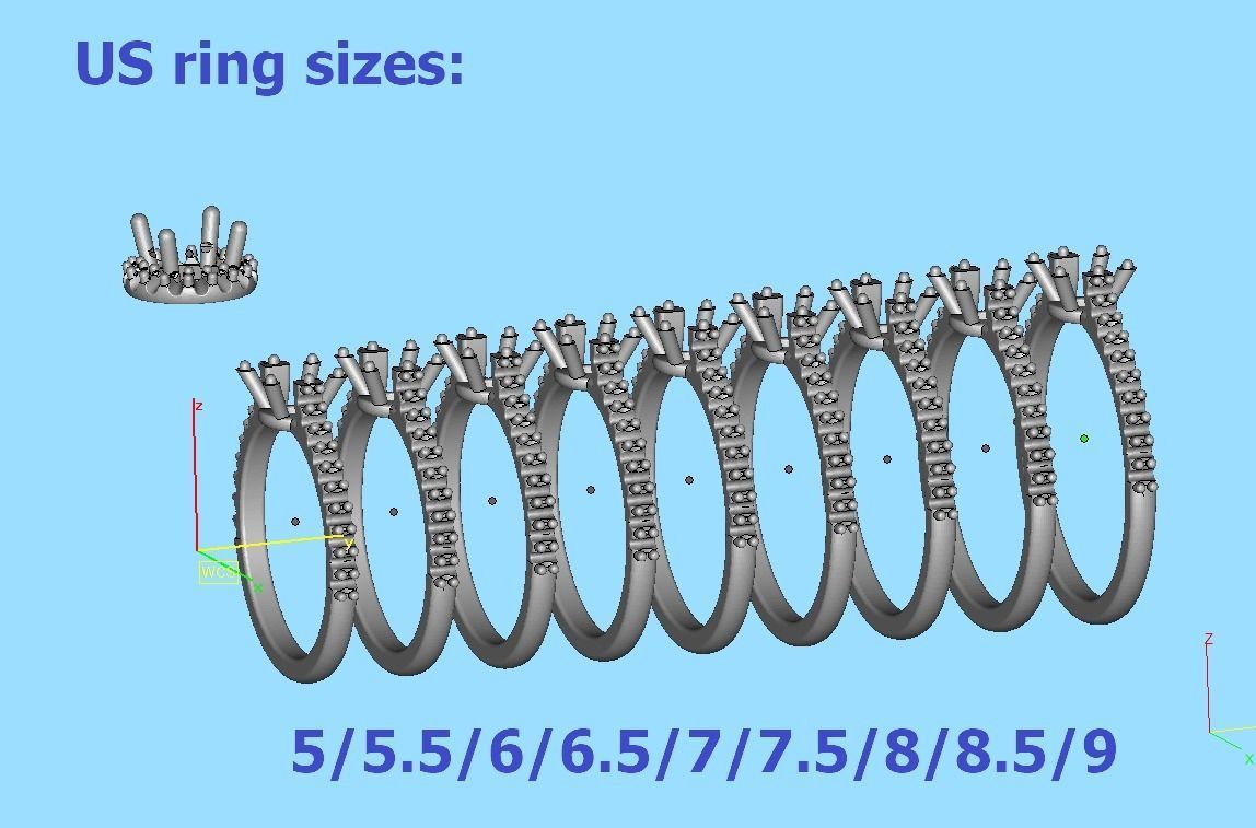 Engagement Ring Round Halo 80 pointer stone 3D model 3D print model_15