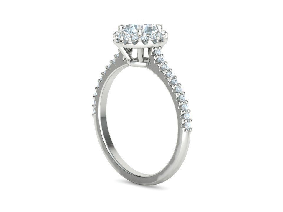 Engagement Ring Round Halo 80 pointer stone 3D model 3D print model_26