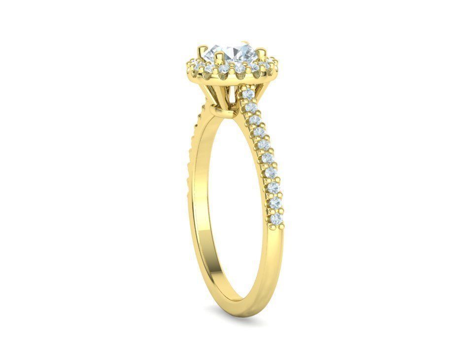 Engagement Ring Round Halo 80 pointer stone 3D model 3D print model_28