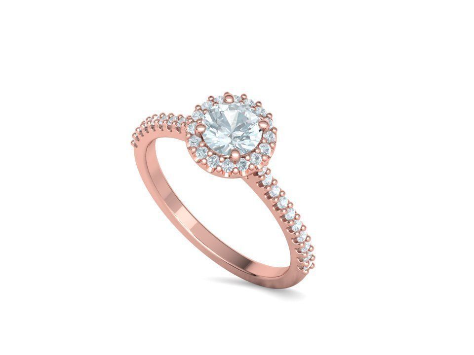 Engagement Ring Round Halo 80 pointer stone 3D model 3D print model_30