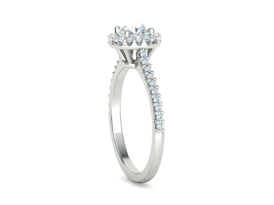 Engagement Ring Round Halo 80 pointer stone 3D model 3D print model_29