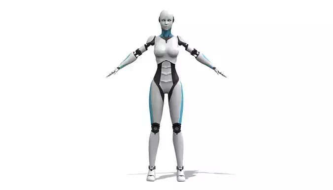 Android Robot Character  Low-poly 3D model
