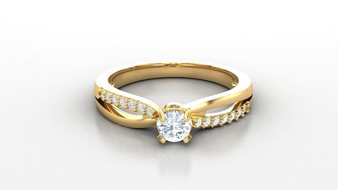 SLT 146 Diamond Women Ring Version 3 3D print model