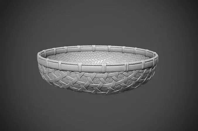 bamboo weaving art basket high model 3D print model