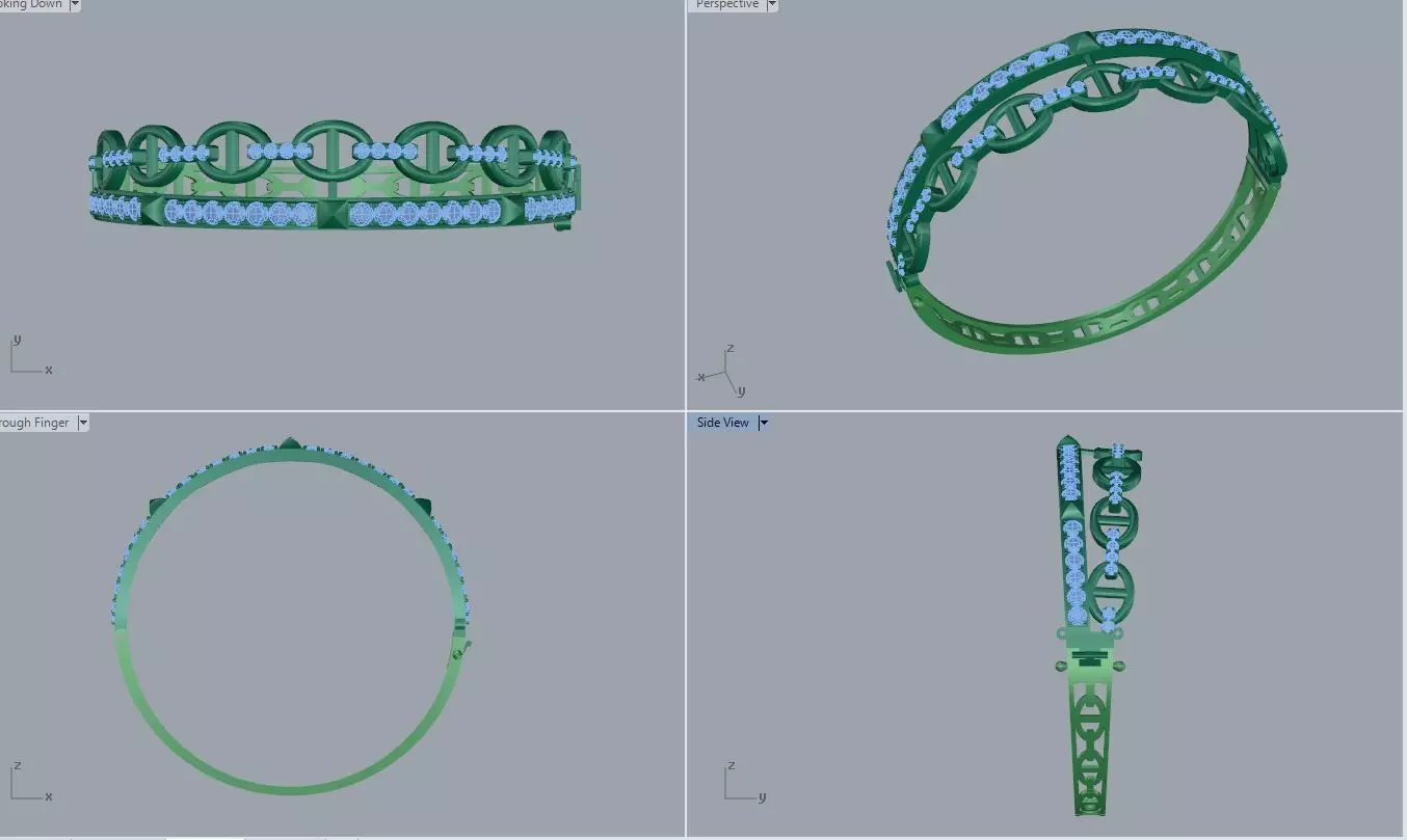 bangle diamond 3D print model_0