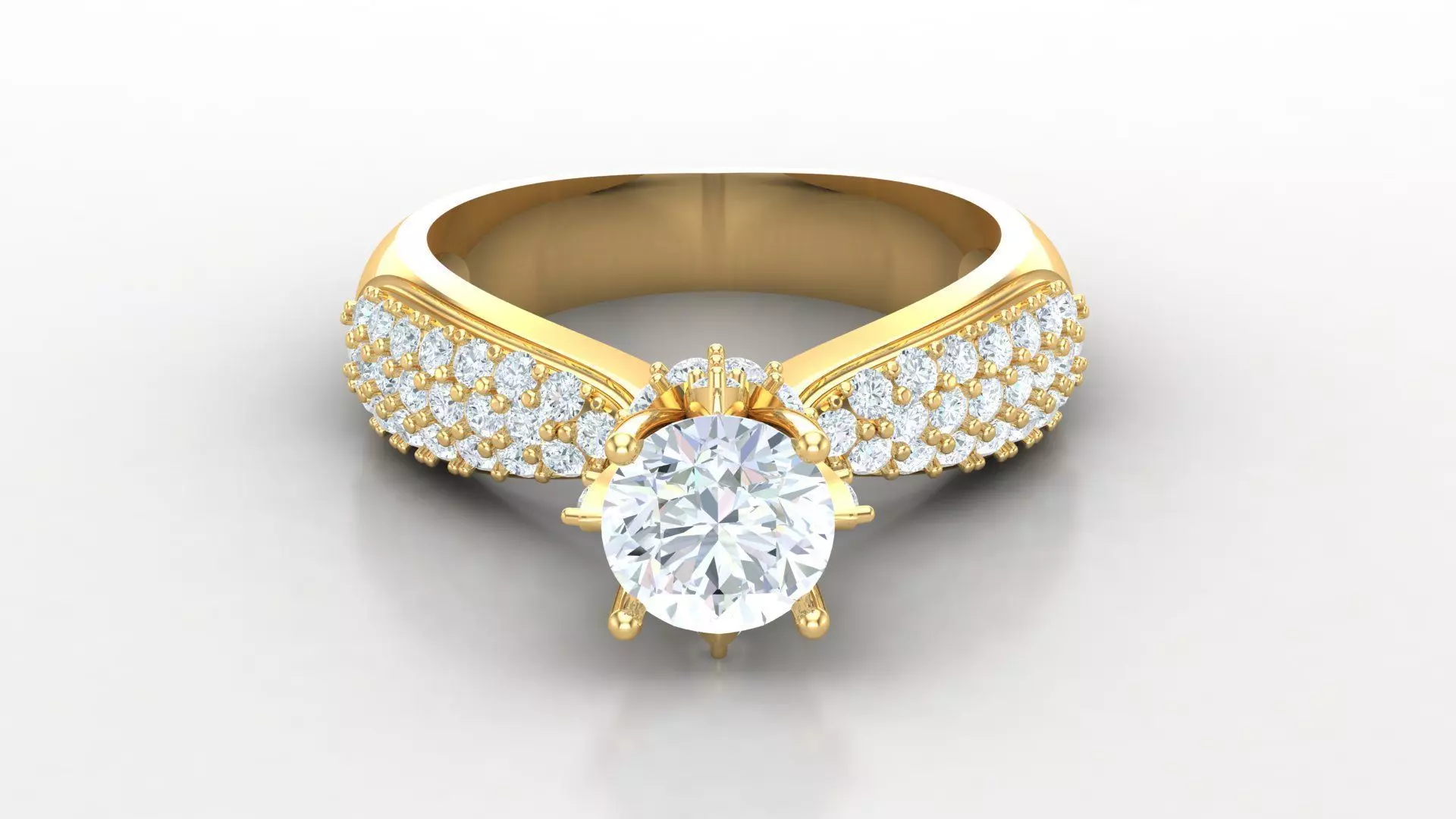 SLT 125 Diamond Women Ring Version 3 3D print model