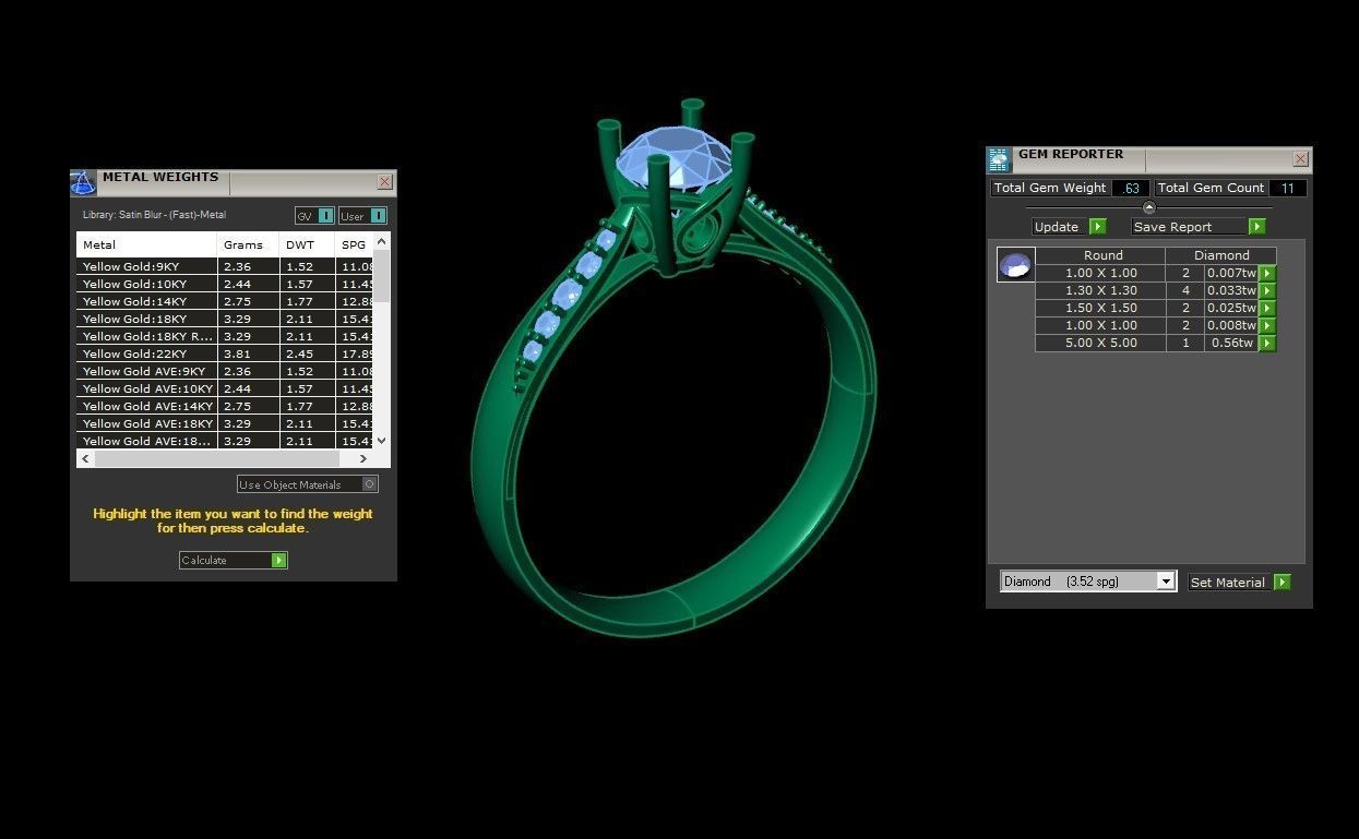 SLT 120 Diamond Women Ring Version 3 3D print model_1