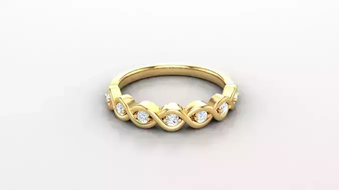 SLT 117 Diamond Women Ring Version 3 3D print model