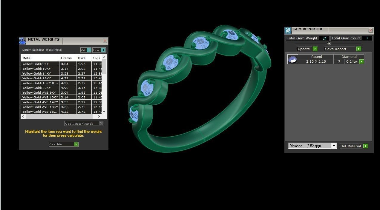 SLT 117 Diamond Women Ring Version 3 3D print model_1