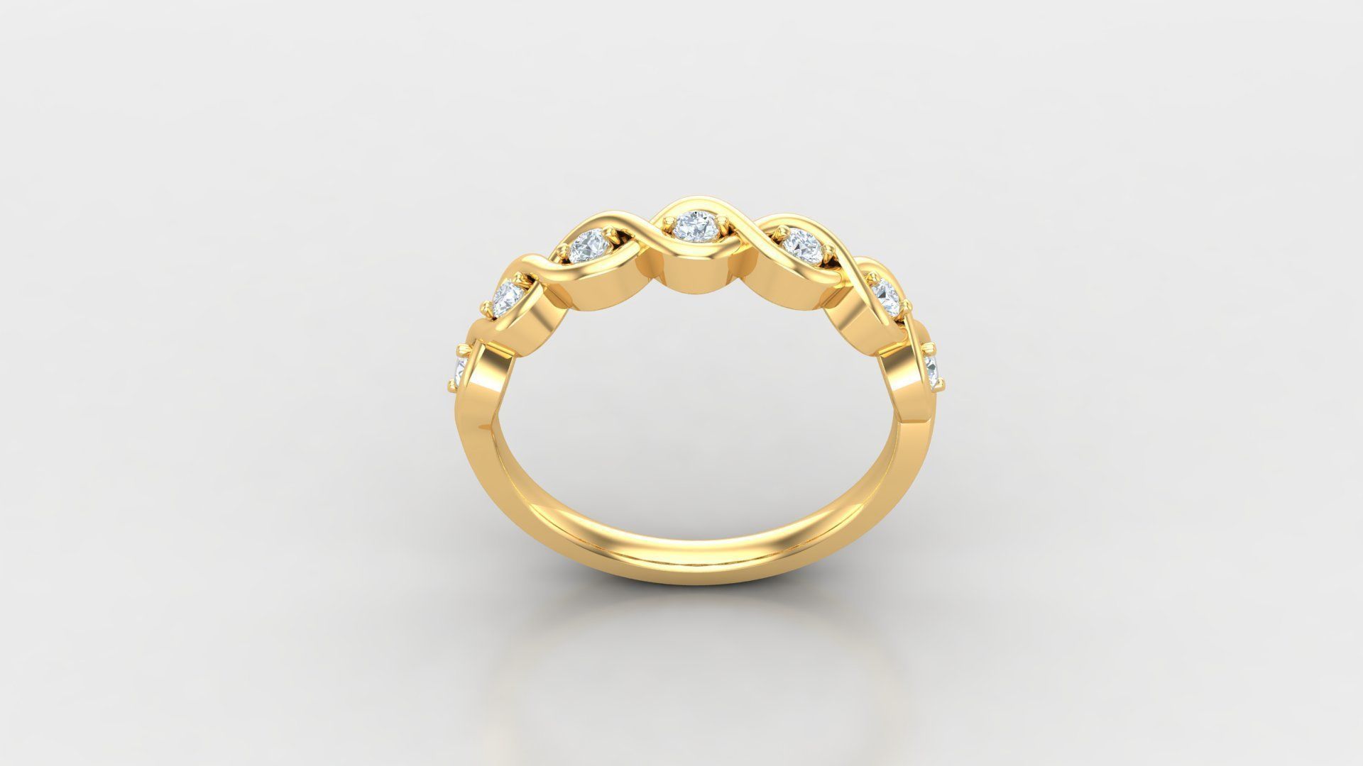 SLT 117 Diamond Women Ring Version 3 3D print model_3