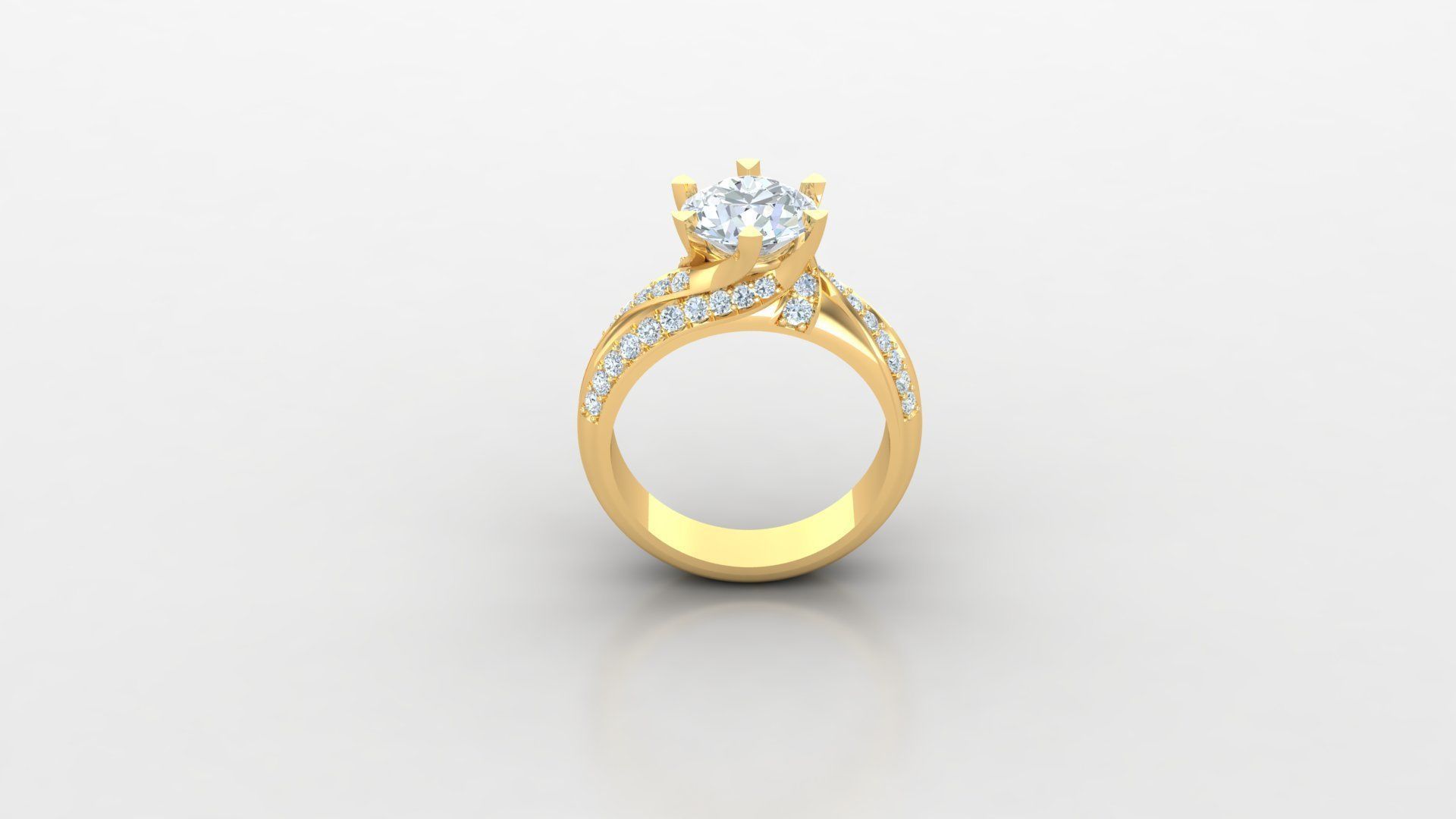 SLT 116 Diamond Women Ring Version 3 3D print model_3