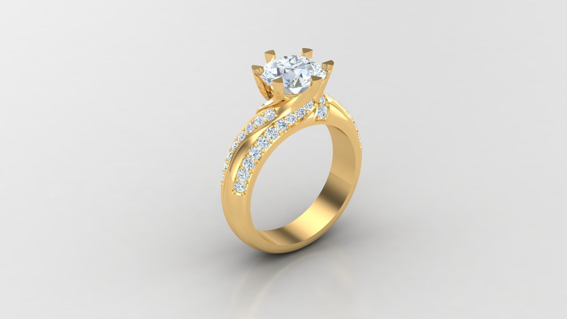 SLT 116 Diamond Women Ring Version 3 3D print model_2