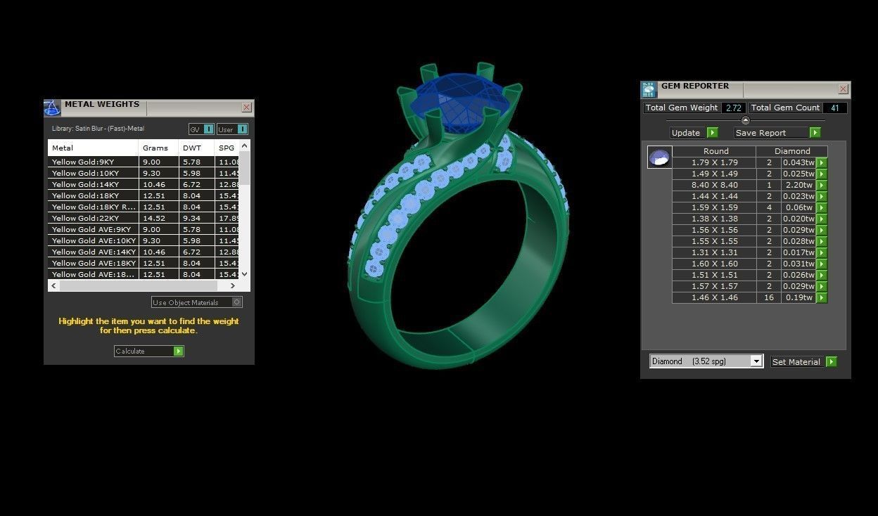 SLT 116 Diamond Women Ring Version 3 3D print model_1