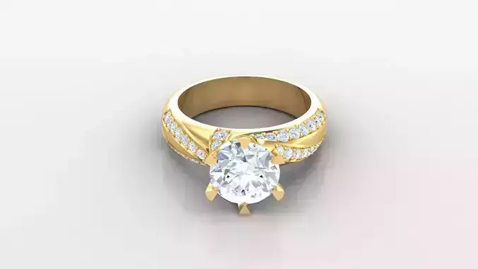 SLT 116 Diamond Women Ring Version 3 3D print model