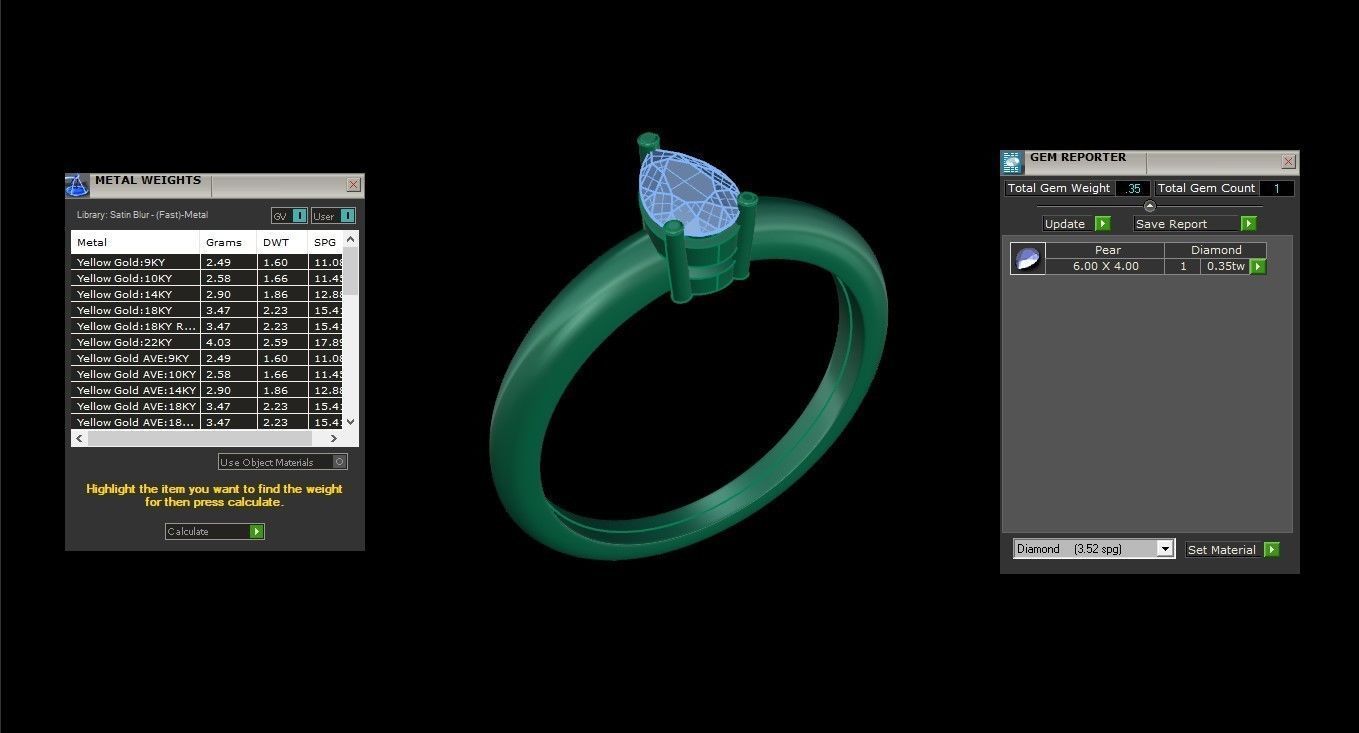 SLT 114 Diamond Women Ring Version 3 3D print model_1