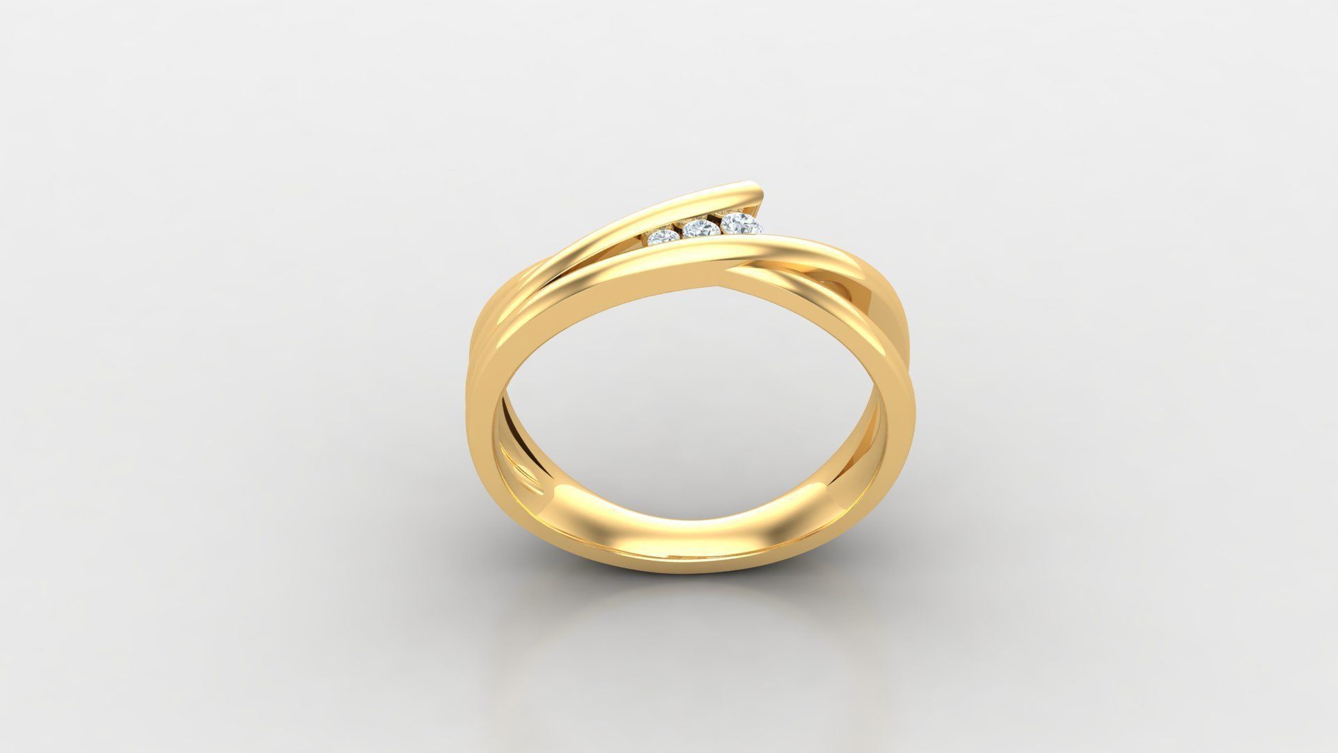 SLT 113 Diamond Women Ring Version 3 3D print model_3