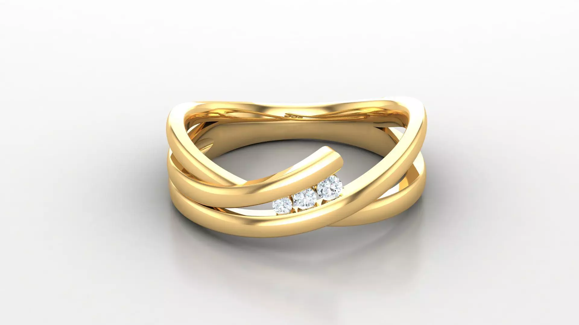 SLT 113 Diamond Women Ring Version 3 3D print model_0