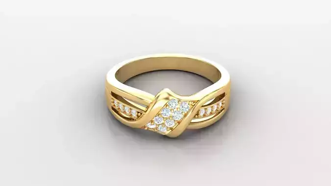 SLT 111 Diamond Women Ring Version 3 3D print model