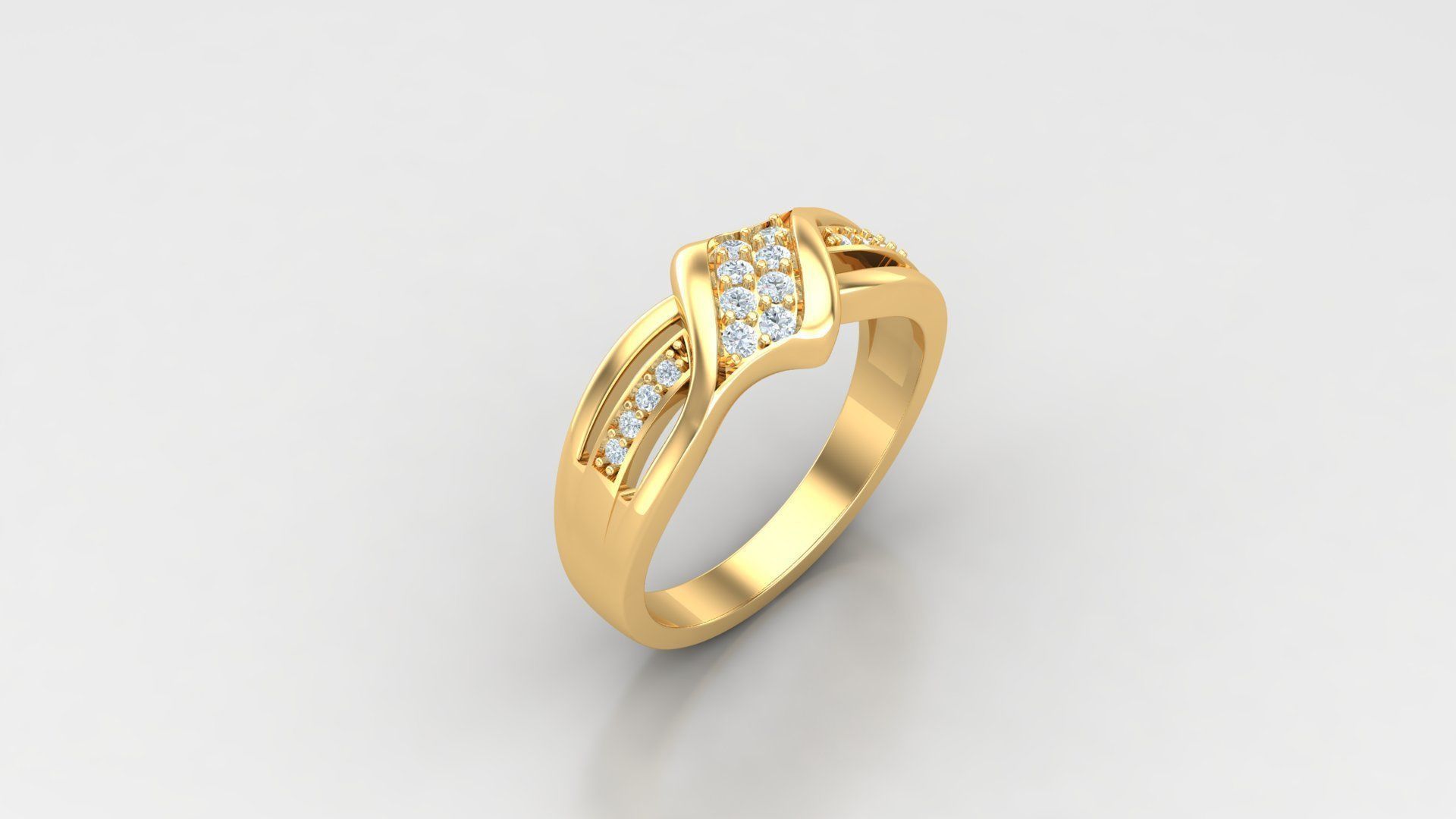SLT 111 Diamond Women Ring Version 3 3D print model_2