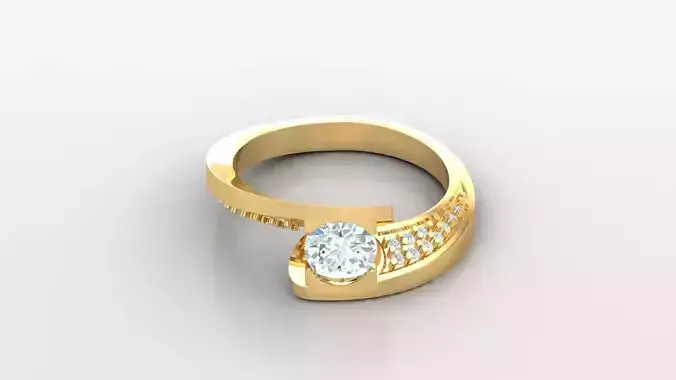 SLT 110 Diamond Women Ring Version 3 3D print model