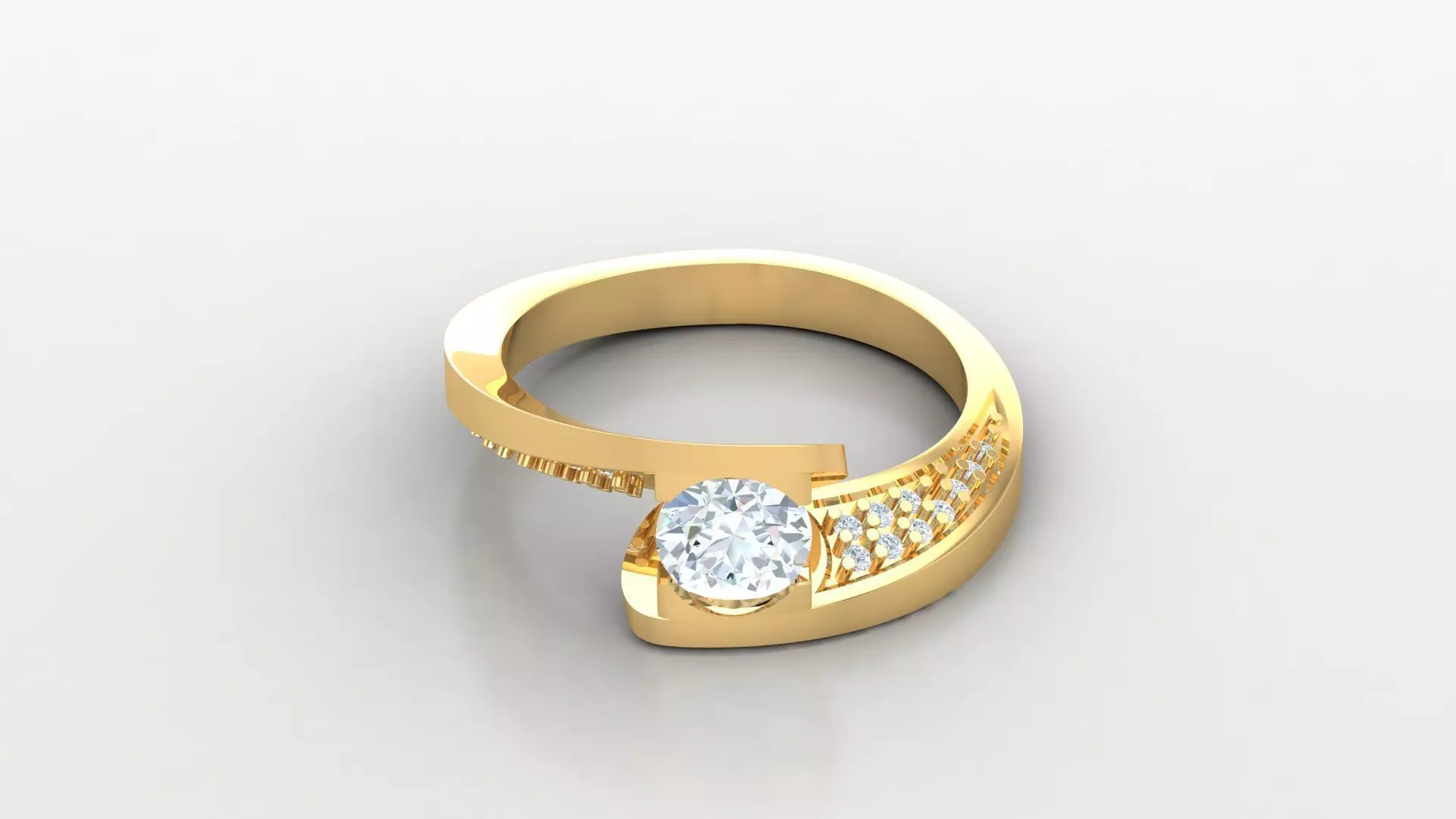 SLT 110 Diamond Women Ring Version 3 3D print model_0