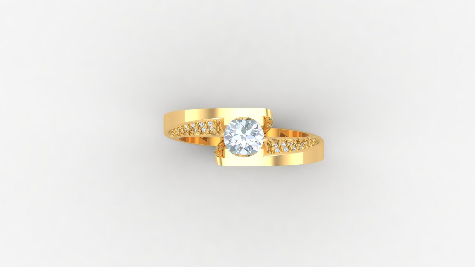 SLT 110 Diamond Women Ring Version 3 3D print model_5