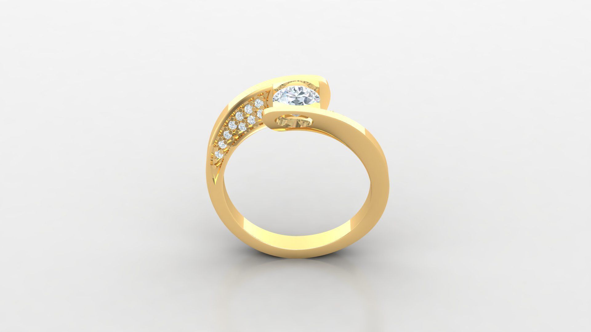 SLT 110 Diamond Women Ring Version 3 3D print model_3