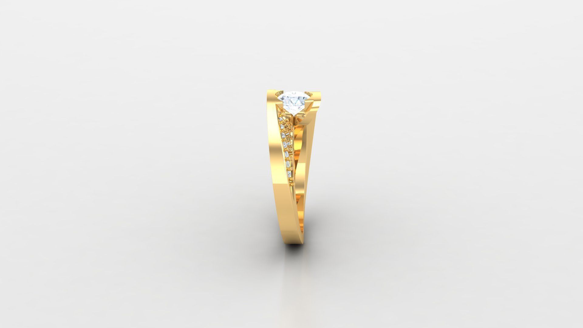 SLT 110 Diamond Women Ring Version 3 3D print model_4