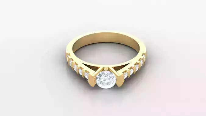 SLT 109 Diamond Women Ring Version 3 3D print model