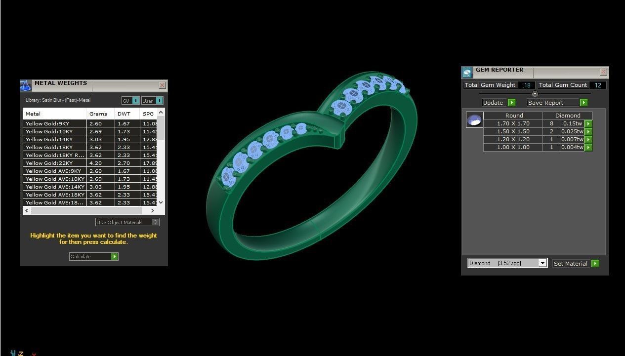 SLT 108 Diamond Women Ring Version 3 3D print model_1