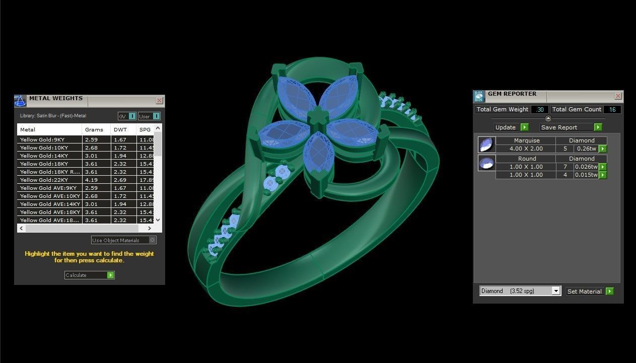 SLT 107 Diamond Women Ring Version 3 3D print model_1