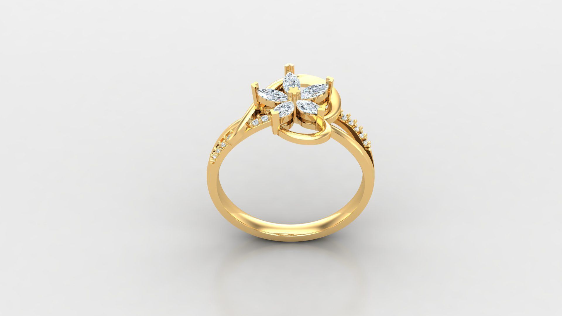 SLT 107 Diamond Women Ring Version 3 3D print model_3