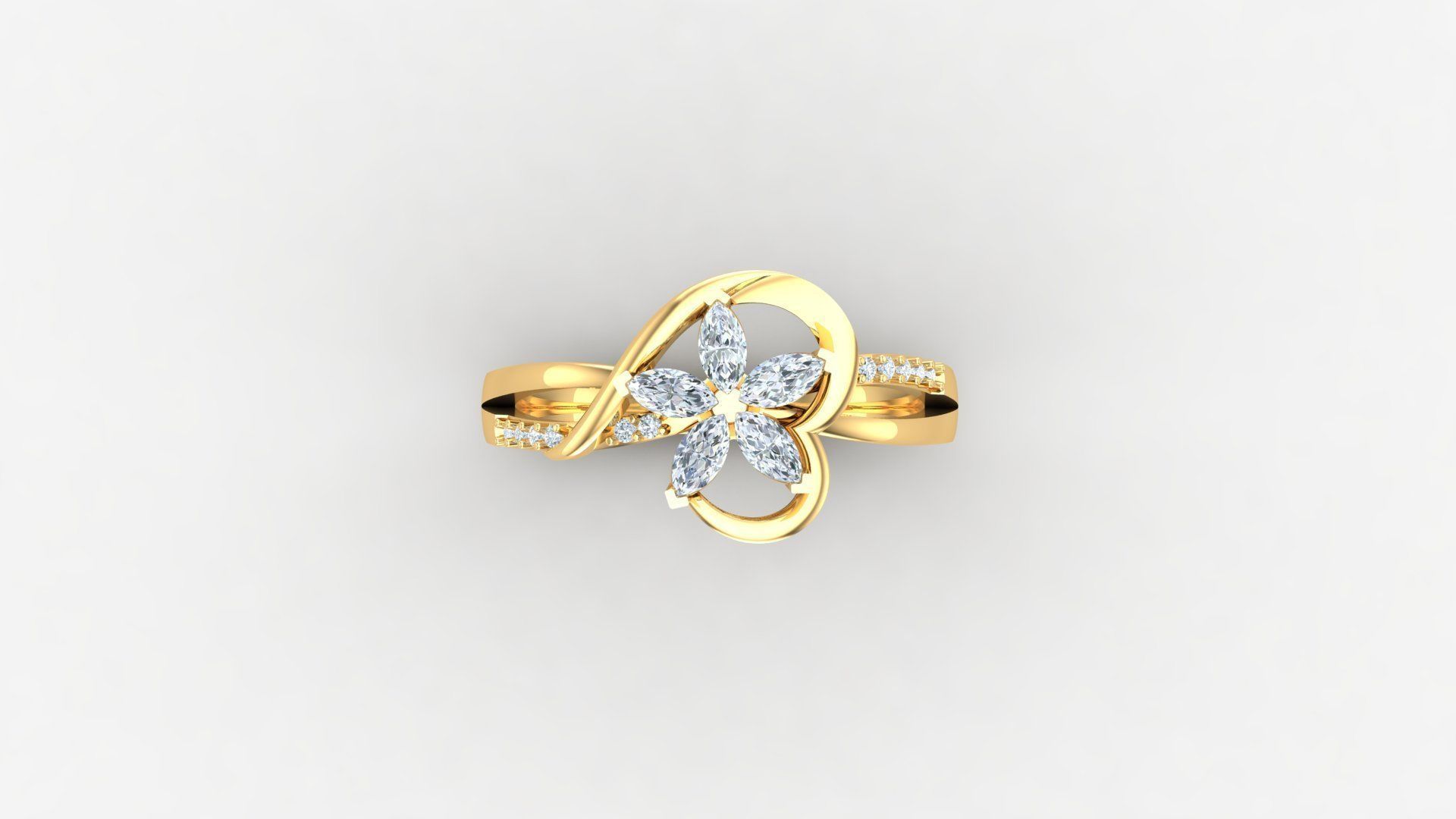 SLT 107 Diamond Women Ring Version 3 3D print model_5