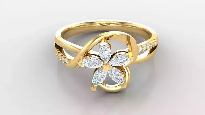 SLT 107 Diamond Women Ring Version 3 3D print model