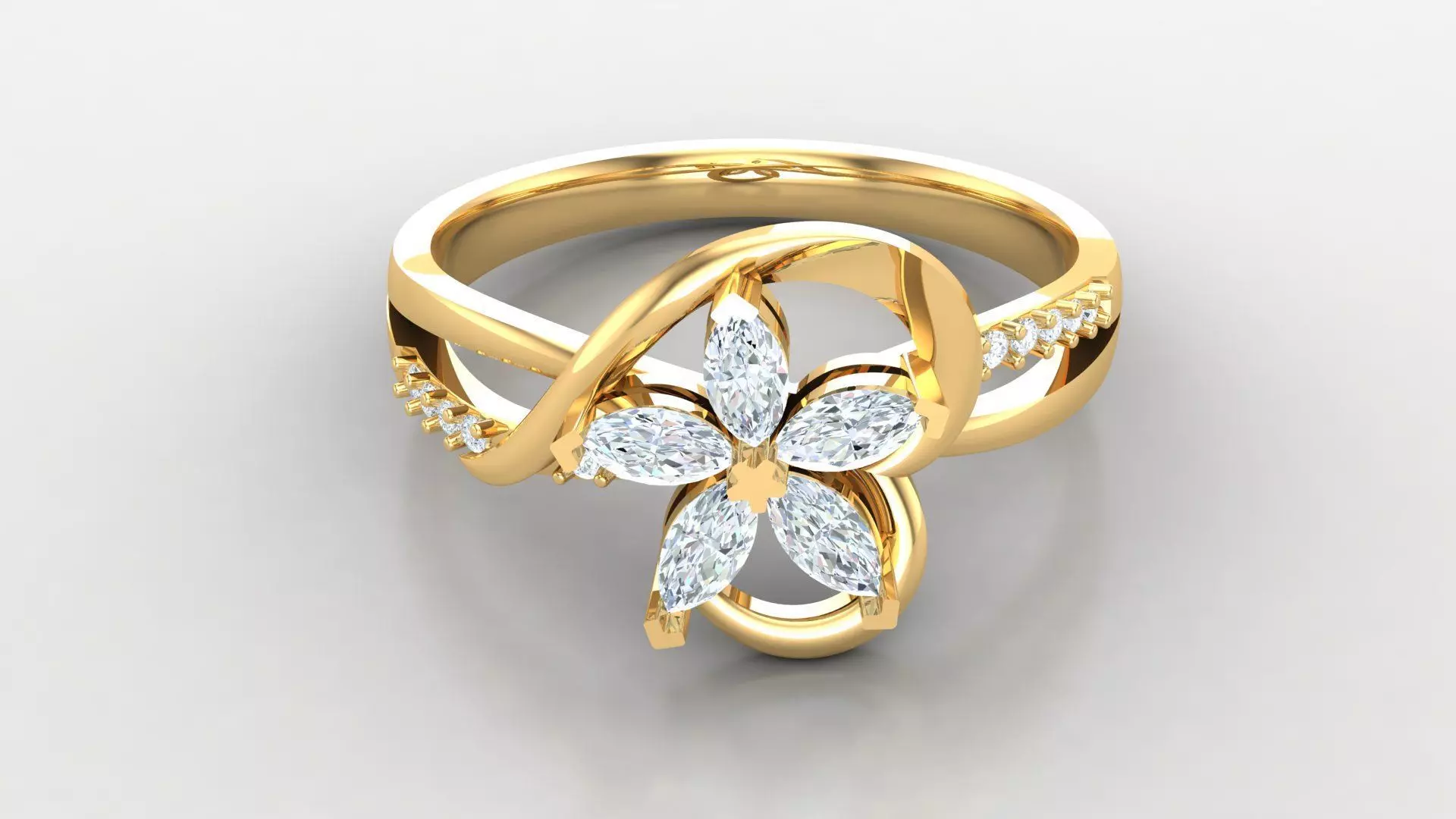 SLT 107 Diamond Women Ring Version 3 3D print model_0