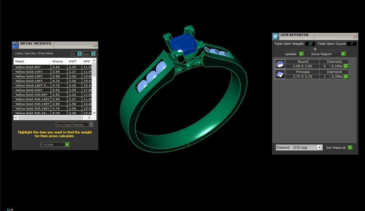 SLT 106 Diamond Women Ring Version 3 3D print model_1