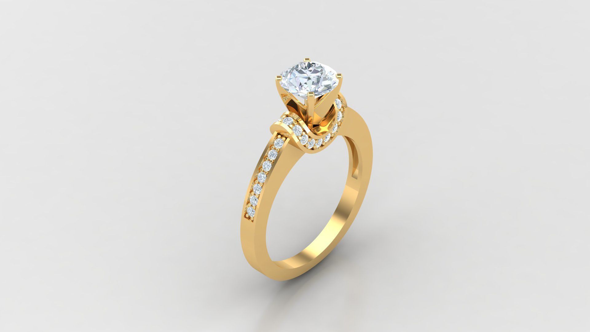 SLT 105 Diamond Women Ring Version 3 3D print model_2