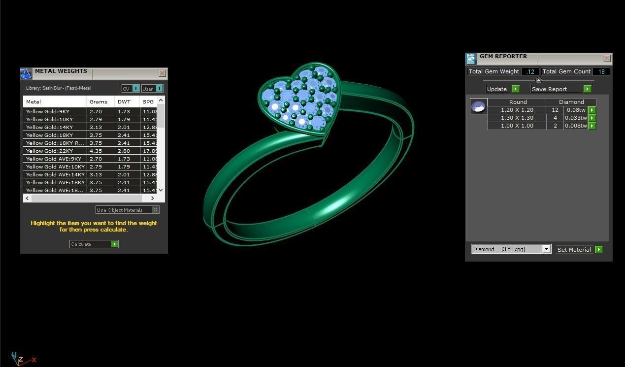 SLT 104 Diamond Women Ring Version 3 3D print model_1