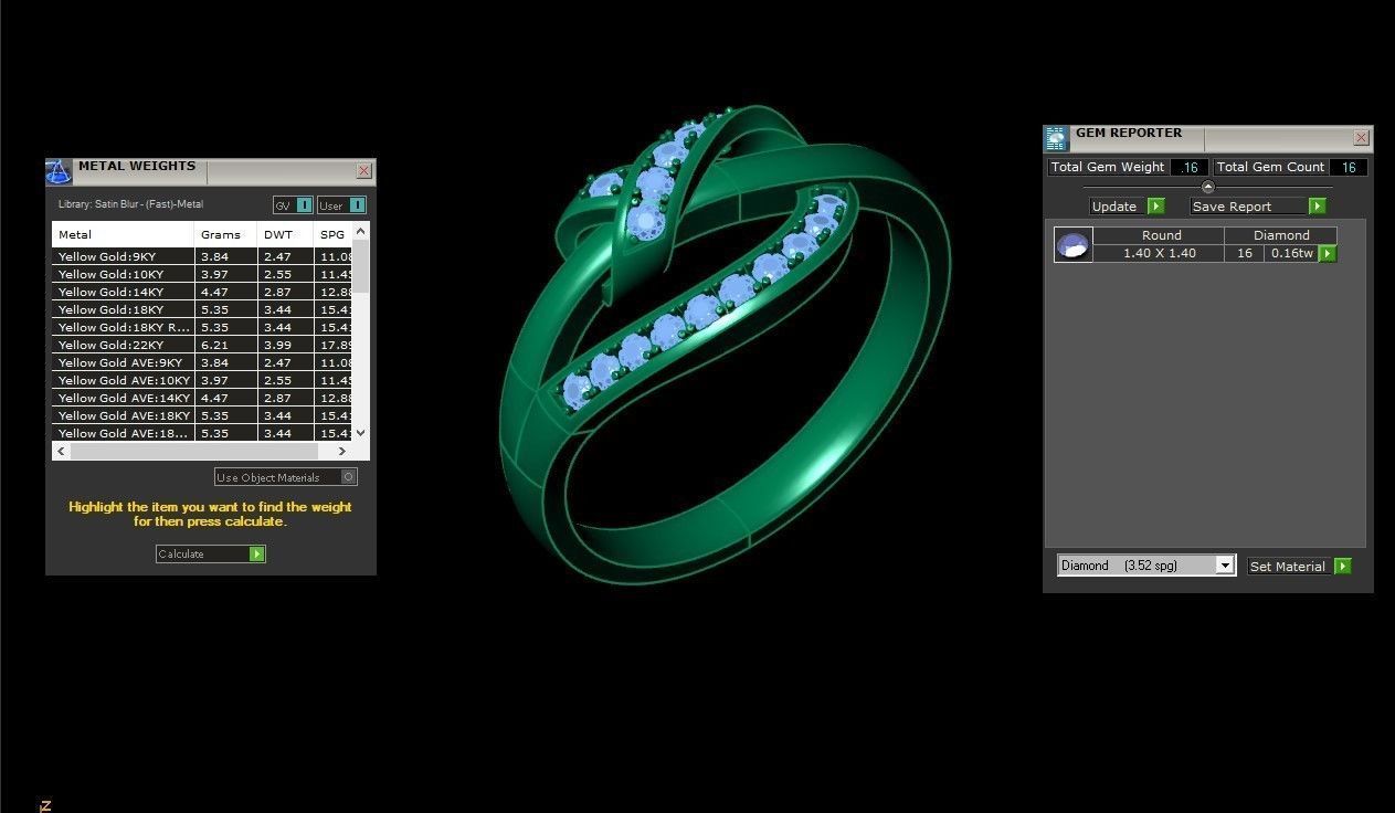 SLT 103 Diamond Women Ring Version 3 3D print model_1