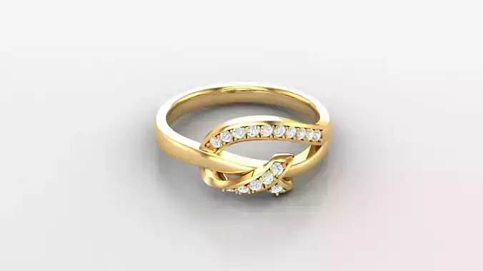 SLT 103 Diamond Women Ring Version 3 3D print model