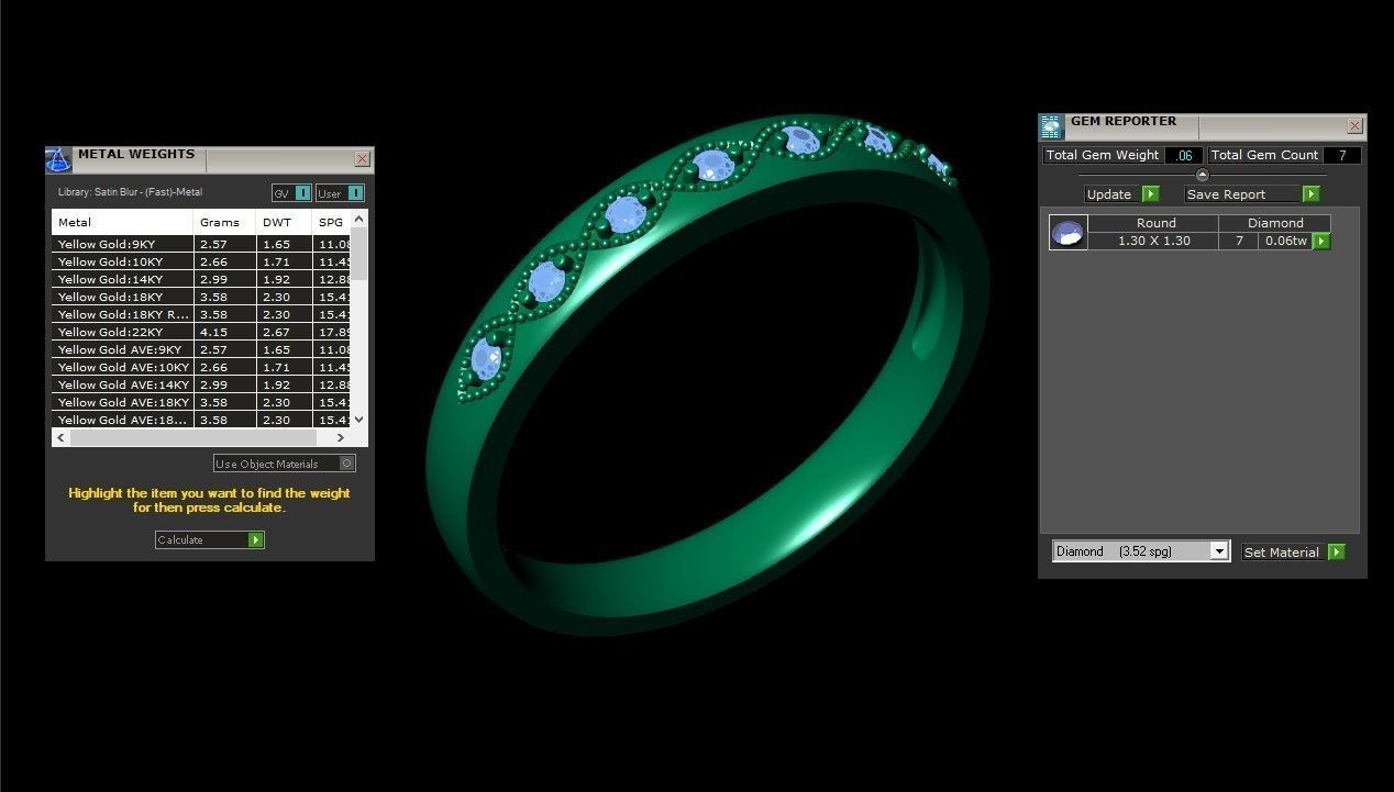 SLT 102 Diamond Women Ring Version 3 3D print model_1