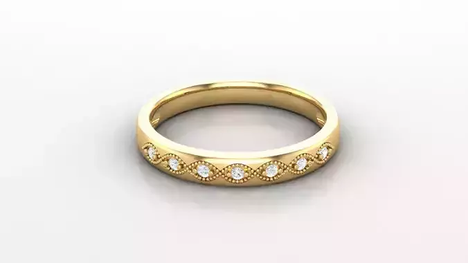 SLT 102 Diamond Women Ring Version 3 3D print model