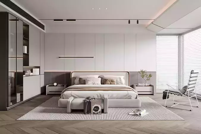 Cozy Bedroom Interior Scene 3D model