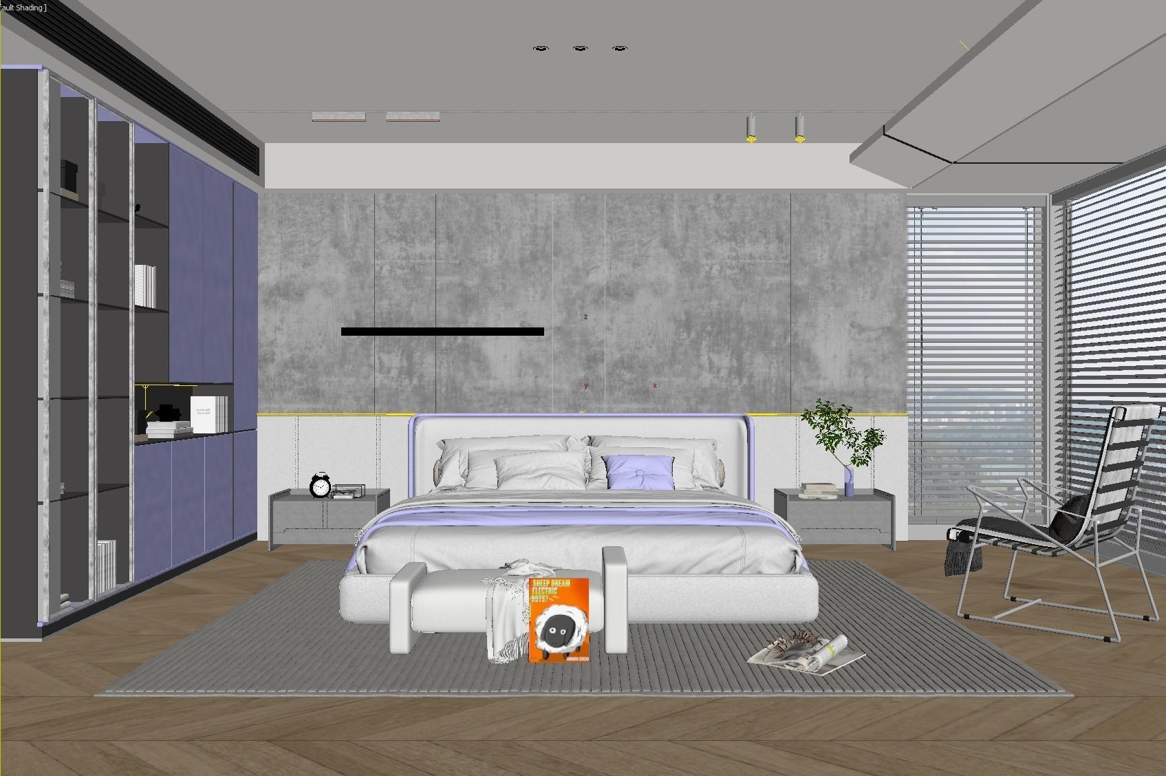 Cozy Bedroom Interior Scene 3D model_1
