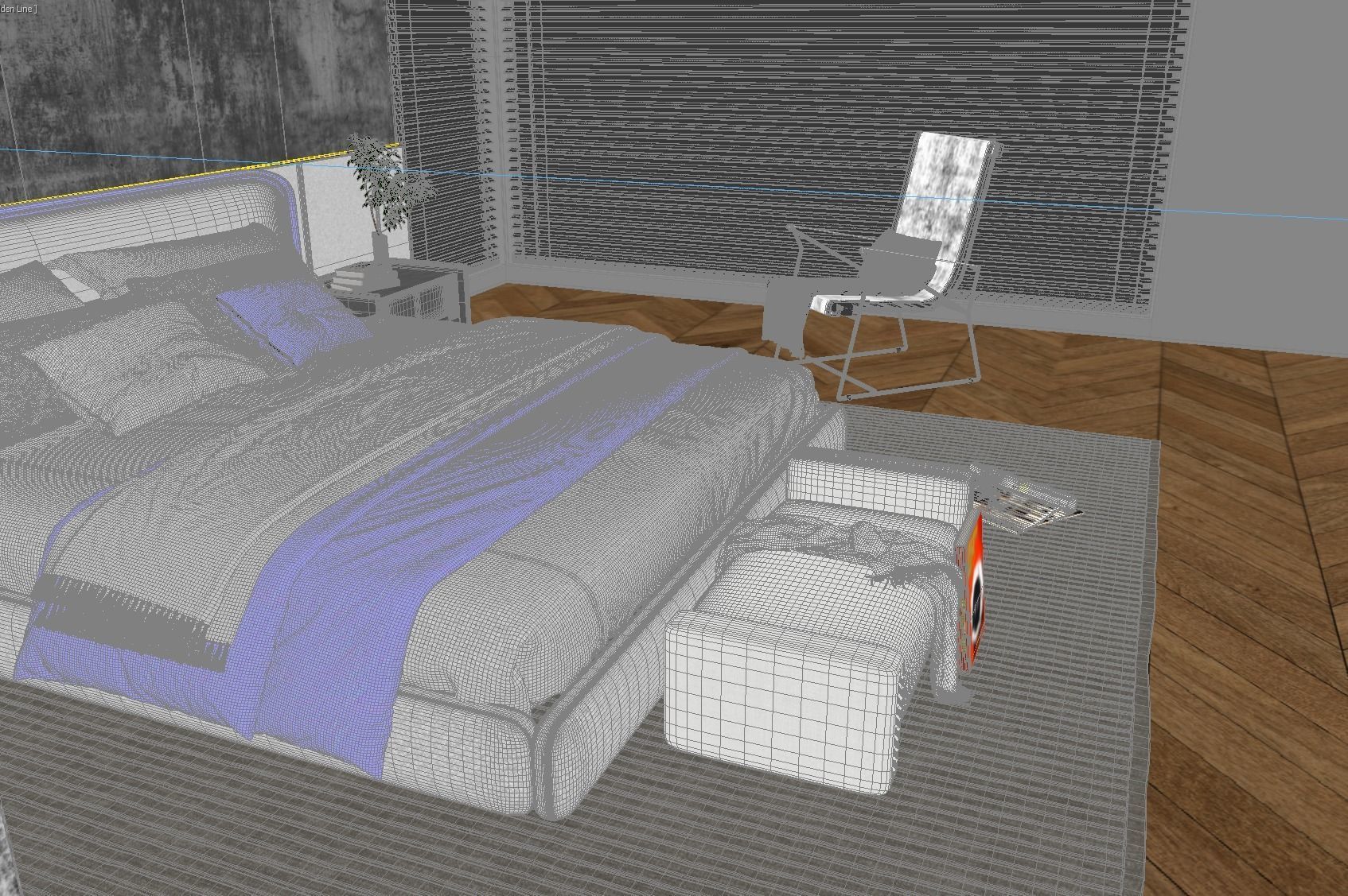 Cozy Bedroom Interior Scene 3D model_9