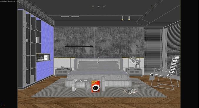 Cozy Bedroom Interior Scene 3D model 4