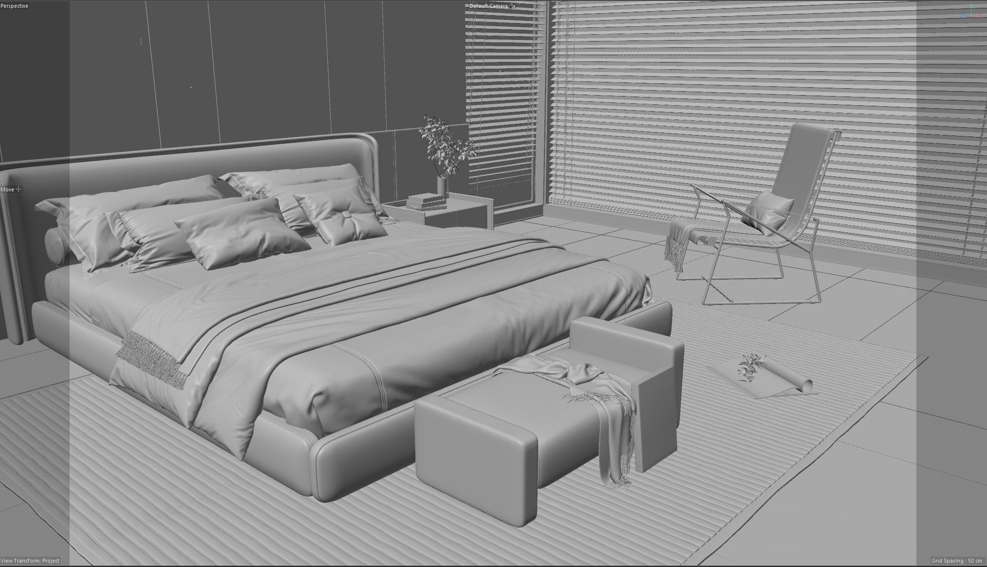 Cozy Bedroom Interior Scene 3D model_10