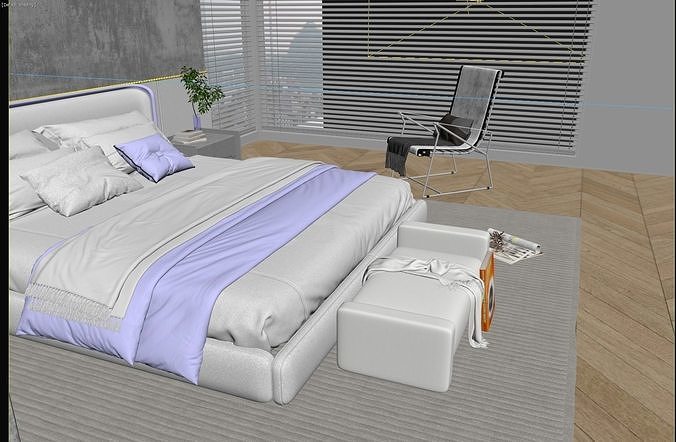 Cozy Bedroom Interior Scene 3D model 5