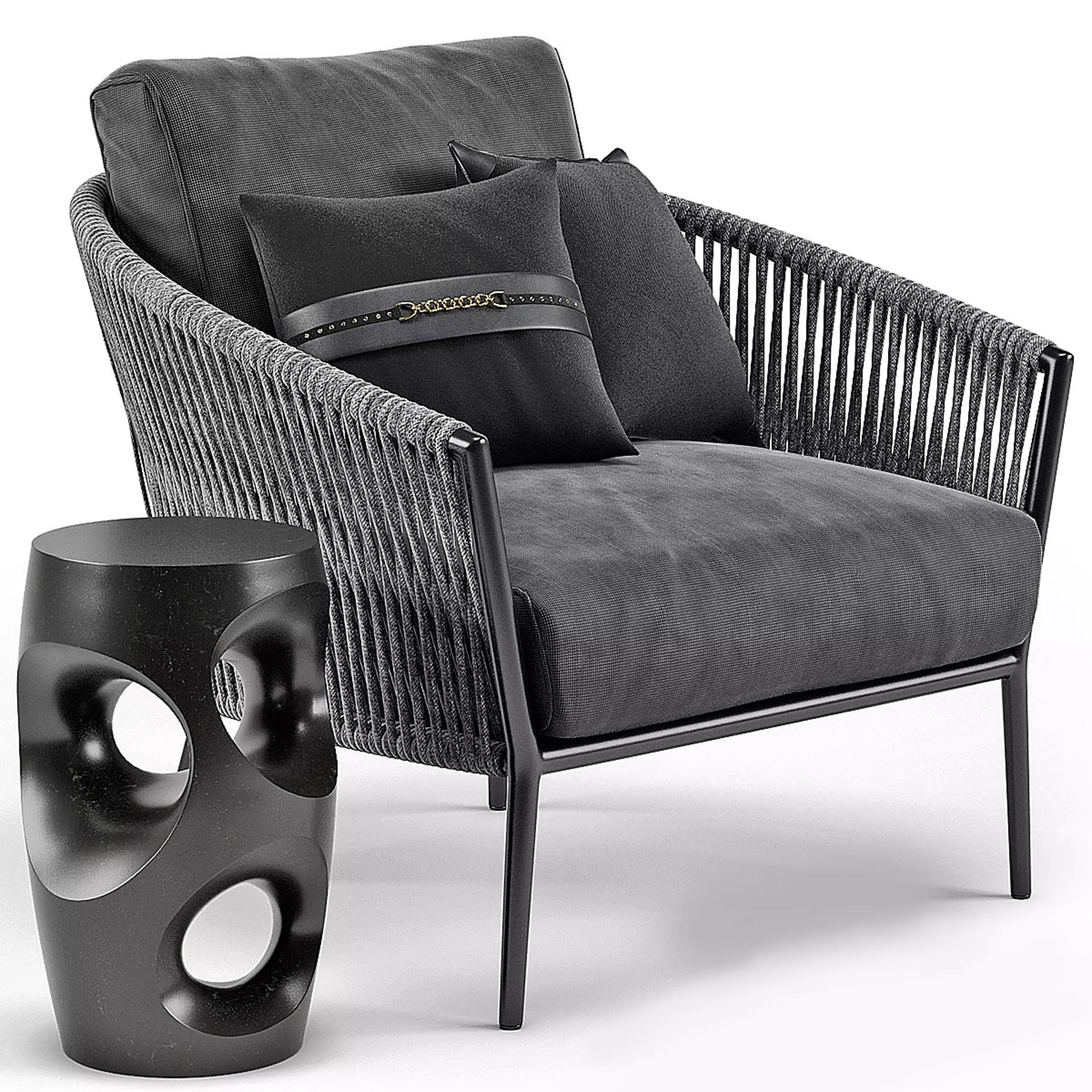 Catalina Outdoor Lounge Chair   Side End Table 3D model_0